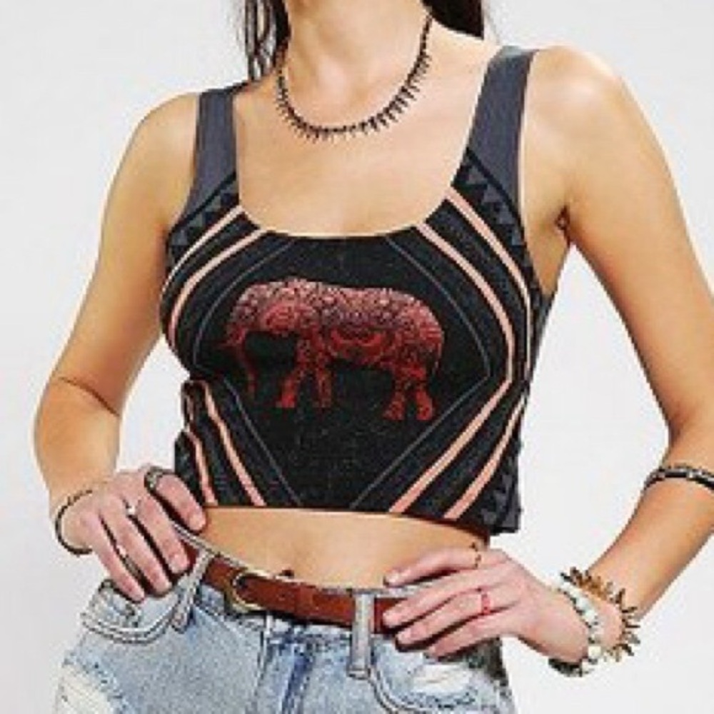 Out From Under Elephant Crop Tank